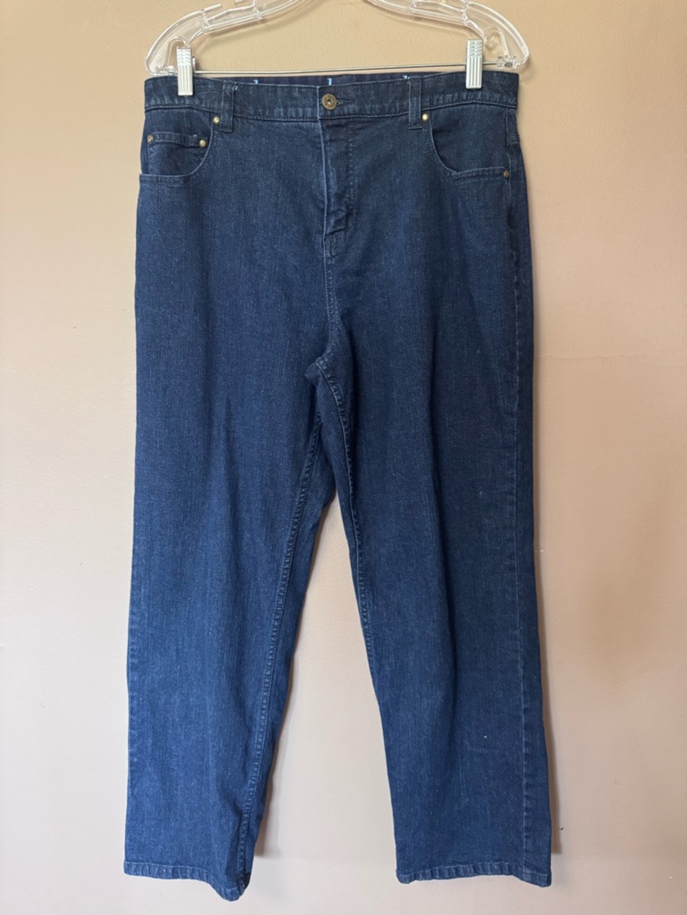 Denim & Co. "How Fitting" Tummy Slimming Bootcut Jeans - 14P - Dark Wash